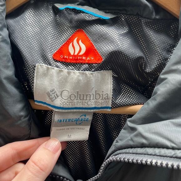 Columbia Sportswear Co Zip Up Gray Puffer Jacket Womens M Omni Heat Waterproof - Picture 3 of 7